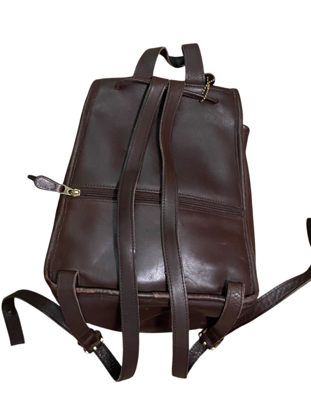 Coach Vintage 90s Dark Brown Leather Turn Lock Daypack Backpack - Picture 4 of 12